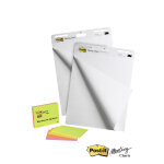 Post - it recharge chevalet meeting charts papier autocollant blanc - l. 63, 5 x h. 76, 2cm - bloc de ...