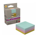 Post - it super sticky cube 100% recycl� pefc - 76 x 76 mm - 276 feuilles - bloc de 4 couleurs assorties ...