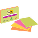 Post - it super sticky notes repositionnables grand rectangle 152 x 203 mm - bloc 45 feuilles vert, bleu, ...