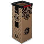 Poubelle carton 100l pour recyclage des biodéchets - couvercle métal rouge Poubelle carton 100l pour recyclage des biodéchets - couvercle métal rouge
