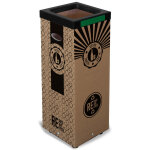 Poubelle carton 100l pour recyclage du verre - couvercle métal vert Poubelle carton 100l pour recyclage du verre - couvercle métal vert
