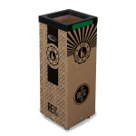 Poubelle carton 60l pour recyclage du verre - couvercle mtal vert