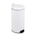 Poubelle  pdale 30 l en acier poxy - blanc