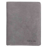 Portefeuille rfid, format portrait, cuir, gris
