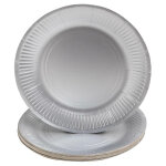 Pronappe 10 assiettes en carton rondes, 23 cm - argent