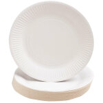 Pronappe 50 assiettes en carton rondes, 23 cm - blanc