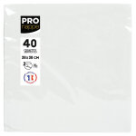 Pronappe paquet de 40 serviettes micro - gaufrées ouate 2 plis - 38x38 cm - blanc Pronappe paquet de 40 serviettes micro - gaufrées ouate 2 plis - 38x38 cm - blanc