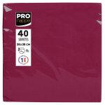 Pronappe paquet de 40 serviettes micro - gaufrées ouate 2 plis - 38x38 cm - bordeaux Pronappe paquet de 40 serviettes micro - gaufrées ouate 2 plis - 38x38 cm - bordeaux