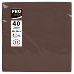 Pronappe paquet de 40 serviettes micro - gaufres ouate 2 plis - 38x38 cm - chocolat