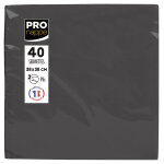 Pronappe paquet de 40 serviettes micro - gaufres ouate 2 plis - 38x38 cm - noir