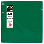 Pronappe paquet de 40 serviettes micro - gaufres ouate 2 plis - 38x38 cm - vert sapin