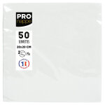 Pronappe paquet de 50 serviettes cocktail micro - gaufrées ouate 2 plis - 20x20 cm - blanc Pronappe paquet de 50 serviettes cocktail micro - gaufrées ouate 2 plis - 20x20 cm - blanc