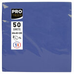 Pronappe paquet de 50 serviettes cocktail micro - gaufres ouate 2 plis - 20x20 cm - bleu marine