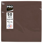 Pronappe paquet de 50 serviettes cocktail micro - gaufres ouate 2 plis - 20x20 cm - chocolat