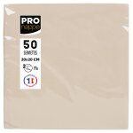 Pronappe paquet de 50 serviettes cocktail micro - gaufrées ouate 2 plis - 20x20 cm - ivoire Pronappe paquet de 50 serviettes cocktail micro - gaufrées ouate 2 plis - 20x20 cm - ivoire