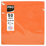 Pronappe paquet de 50 serviettes cocktail micro - gaufres ouate 2 plis - 20x20 cm - orange