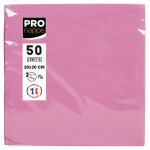 Pronappe paquet de 50 serviettes cocktail micro - gaufrées ouate 2 plis - 20x20 cm - rose poudré Pronappe paquet de 50 serviettes cocktail micro - gaufrées ouate 2 plis - 20x20 cm - rose poudré