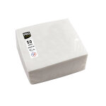 Pronappe serviettes cocktail micro - gaufr�es ouate 2 plis - 20 x 20 cm - paquet de 50 - blanc