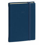 Quo vadis agenda semainier pr�sident fas silk - 21 x 27 cm - bleu marine fermeture �lastique - 2027