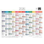 Quo vadis calendrier mural annuel 12 mois - verso carte routire europe - 55 x 40, 5 cm - 2026