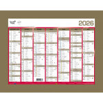 Quo vadis calendrier mural annuel - 27 x 21 cm - or - 2026