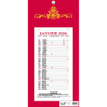 Quo vadis calendrier mural bloc mensuel - 16 x 33, 5 cm - rouge - 2026