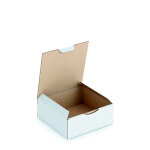 Raja bote d'expdition blanche en carton simple cannelure - l. 15 x l. 15 x h. 6 cm - lot de 50