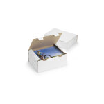 Raja bote d'expdition blanche en carton simple cannelure - l. 33 x l. 25 x h. 8 cm - lot de 50