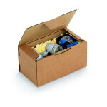 Raja bote d'expdition brune en carton simple cannelure - l. 20 x l. 10 x h. 10 cm - lot de 50