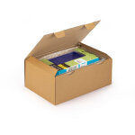 Raja bote d'expdition brune en carton simple cannelure - l. 43 x l. 30 x h. 18 cm - lot de 50