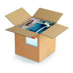 Raja caisse am�ricaine carton simple cannelure - l. 20 x l. 20 x h. 20 cm - kraft brun - lot de 25