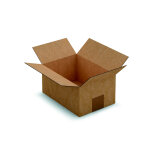 Raja caisse amricaine carton simple cannelure - l. 21, 5 x l. 15 x h. 10, 5 cm - kraft brun - lot de ...