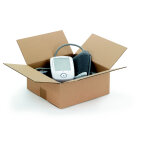 Raja caisse am�ricaine carton simple cannelure - l. 25 x l. 25 x h. 10 cm - kraft brun - lot de 25