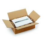 Raja caisse am�ricaine carton simple cannelure - l. 31 x l. 21, 5 x h. 10 cm - kraft brun - lot de 25 ...