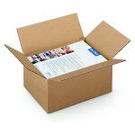 Raja caisse am�ricaine carton simple cannelure - l. 31 x l. 22 x h. 15 cm - kraft brun - lot de 25