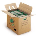 Raja caisse de dmnagement 48 x 32 x 36 cm en carton double cannelure avec poignes - brun - lot de ...