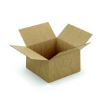 Raja caisse � montage instantan� en carton simple cannelure brun - l. 25 x l. 25 x h. 15 cm - lot de ...