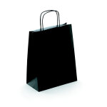 Raja sac kraft  poignes torsades l. 24 x h. 31 x soufflet 12 cm - noir - lot de 50