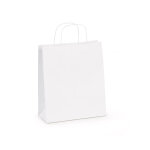 Raja sac kraft  poignes torsades l. 24 x h. 34 x soufflet 8 cm blanc - lot de 100