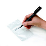 Raja sachet plastique  fermeture zip et bande d'criture - 6 x 8 cm - epaisseur 50 microns - transparent ...