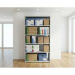Rayonnage archive de bureau smart - h. 200 x l. 100 cm - el�ment d�part - gris clair