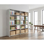 Rayonnage archive de bureau smart - h. 200 x l. 100 cm - el�ment suivant - gris clair