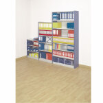 Rayonnage de bureau polyvalent - a parois pleines - h. 200 x l. 94 cm - suivant - croisillon - bleu