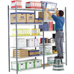 Rayonnage industriel multi rack - polyvalent - h. 240 x l. 100 x p. 40 cm - el�ment d�part - gris