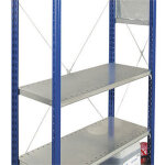 Rayonnage industriel tl 200 - galvanis - p. 40 cm - a tablettes pleines - elment dpart