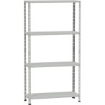 Rayonnage m�tallique h. 150 x l. 75 x p. 30 cm - 4 �tag�res - gris