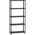 Rayonnage m�tallique h. 170 x l. 75 x p. 30 cm - 5 �tag�res - noir