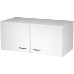 R�hausse d'armoire eminence - h. 40 x l. 90 cm - surmeuble blanc - 2 portes blanches