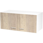 R�hausse d'armoire eminence - h. 40 x l. 90 cm - surmeuble blanc - 2 portes ch�ne canadien