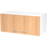 R�hausse d'armoire eminence - h. 40 x l. 90 cm - surmeuble blanc - 2 portes h�tre